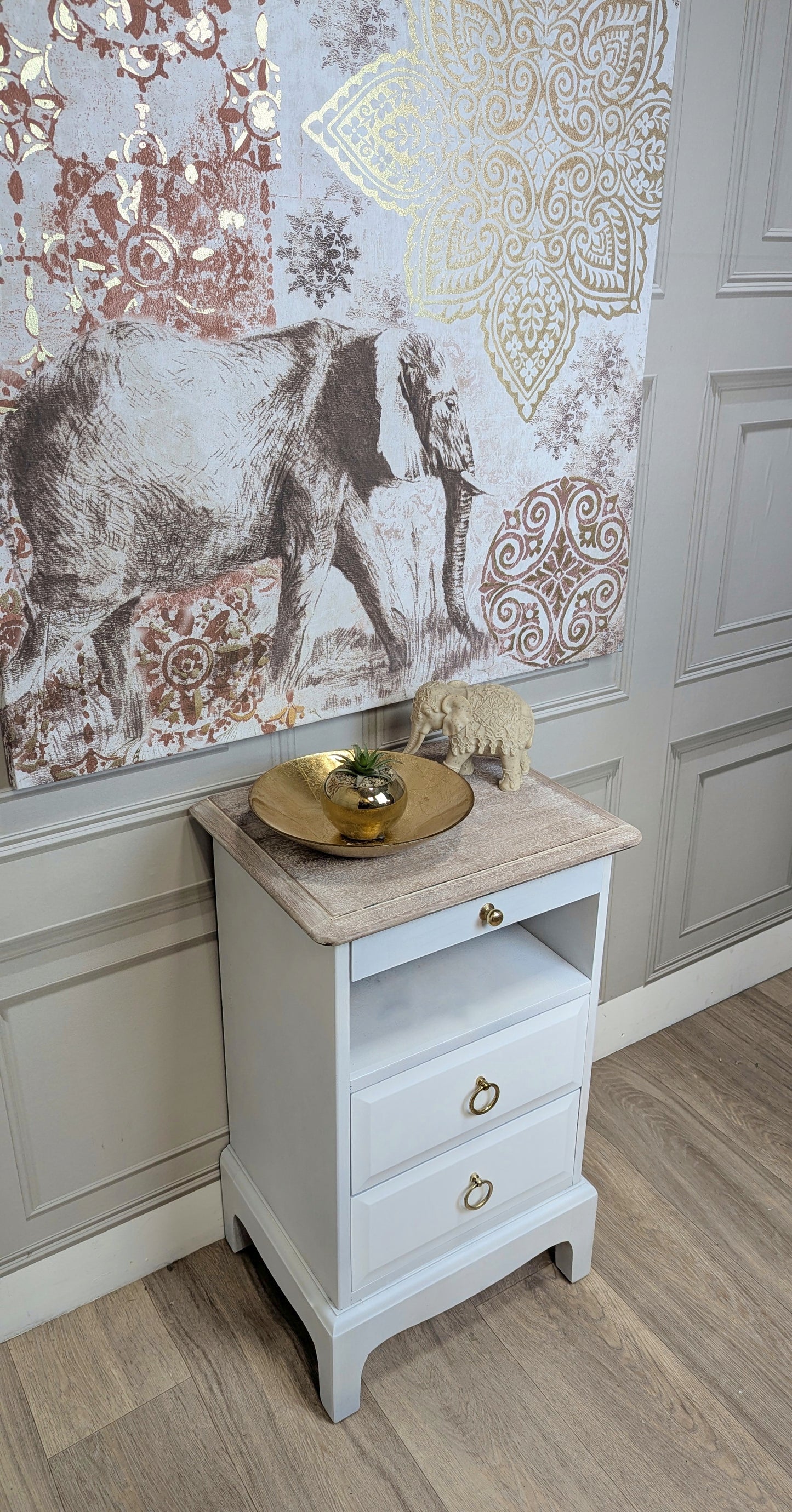 Pair of Slim Stag Bedsides one colour, exposed tops