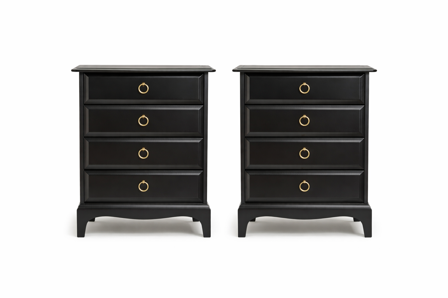 Stag Minstrel 4 Drawer Pair of Bedsides Black