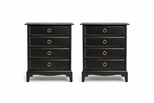 Stag Minstrel 4 Drawer Pair of Bedsides Black
