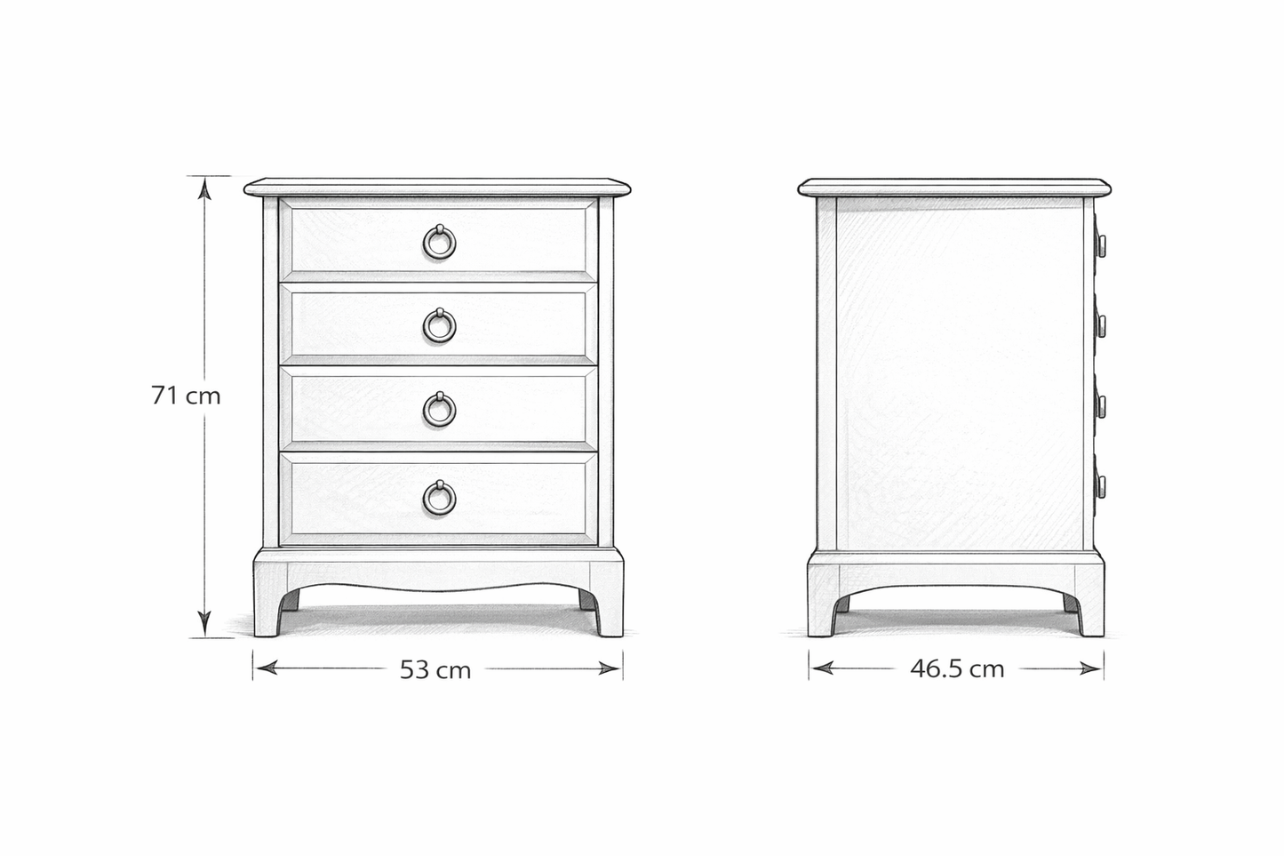 Stag Minstrel 4 Drawer Pair of Bedsides Black