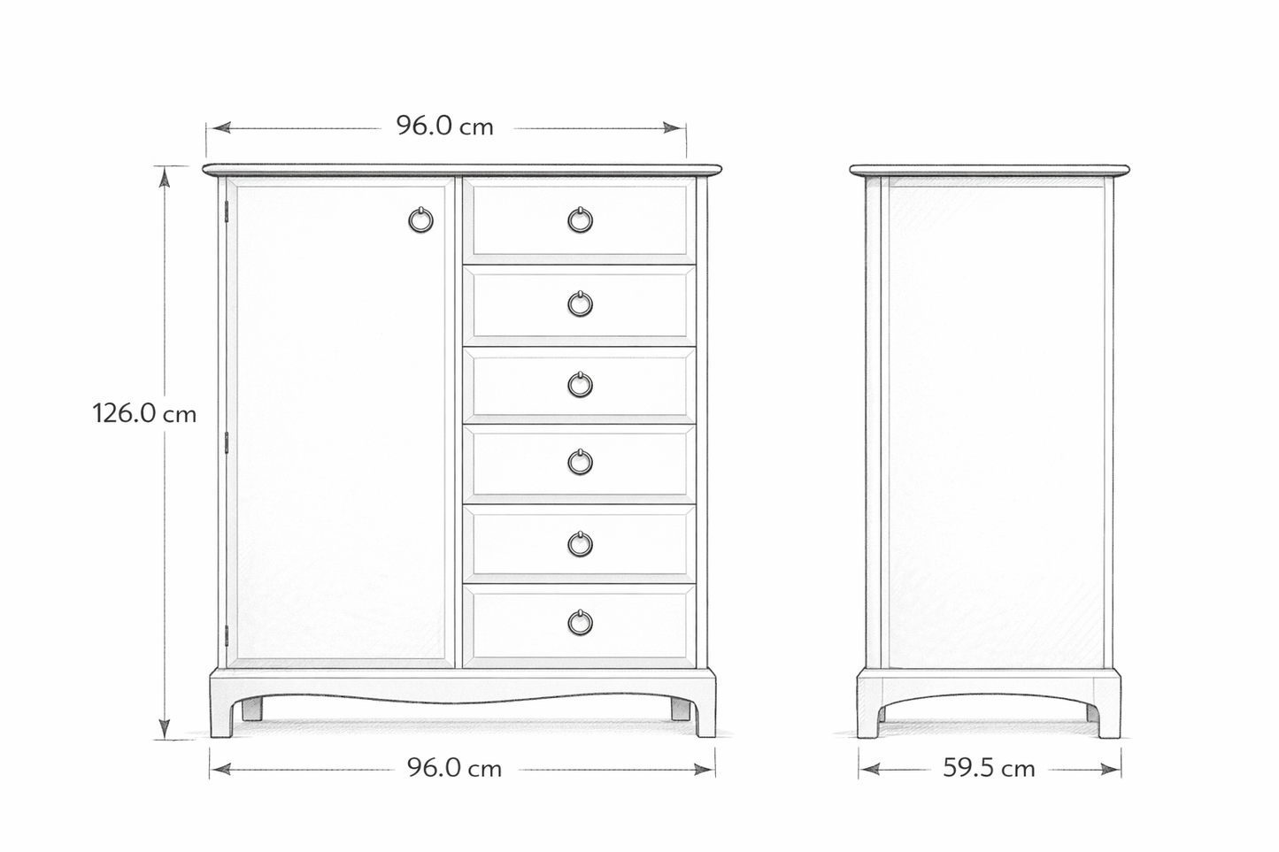 Stag Minstrel Painted Wardrobe Chest | Tallboy Storage with Drawers
