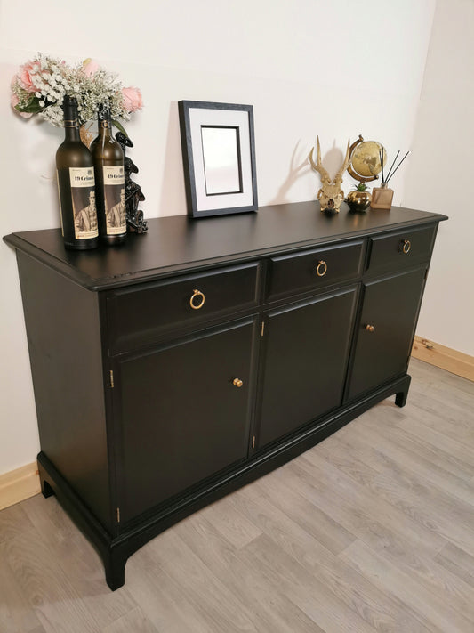 Stag Minstrel Sideboard, Painted Stag Furniture, Professionally Sprayed Furniture, Black Sideboard