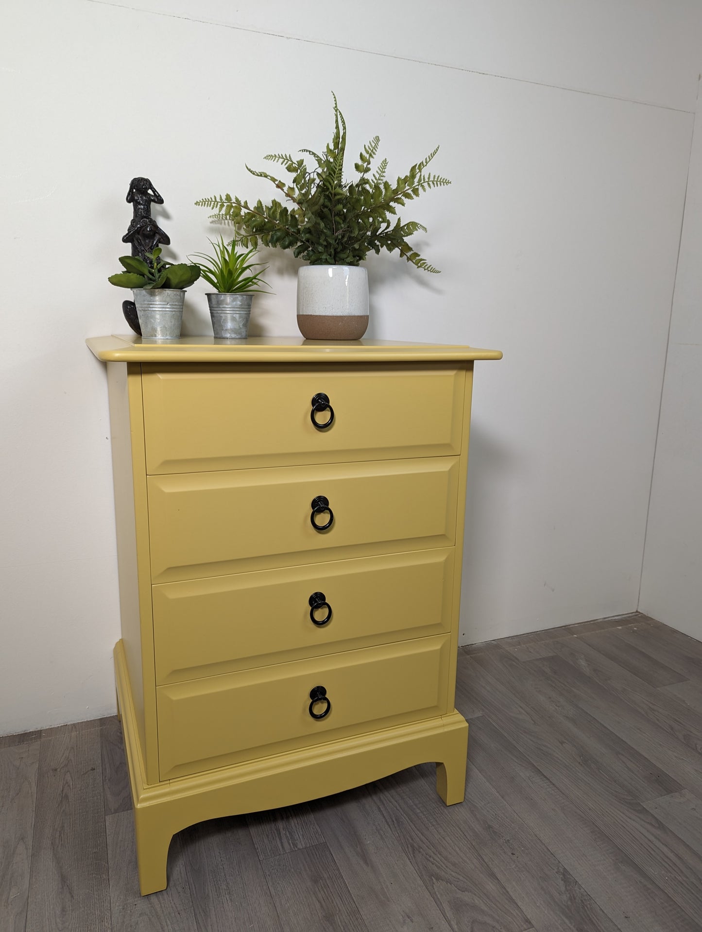 Stag Minstrel 4 Drawer Pair of Bedsides in funky Yellow