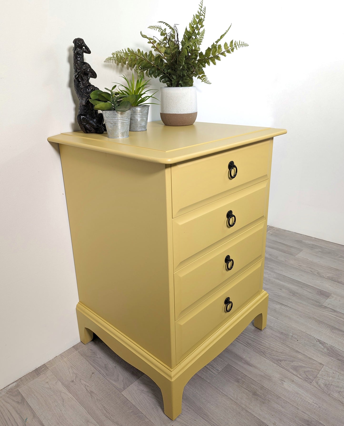 Stag Minstrel 4 Drawer Pair of Bedsides in funky Yellow