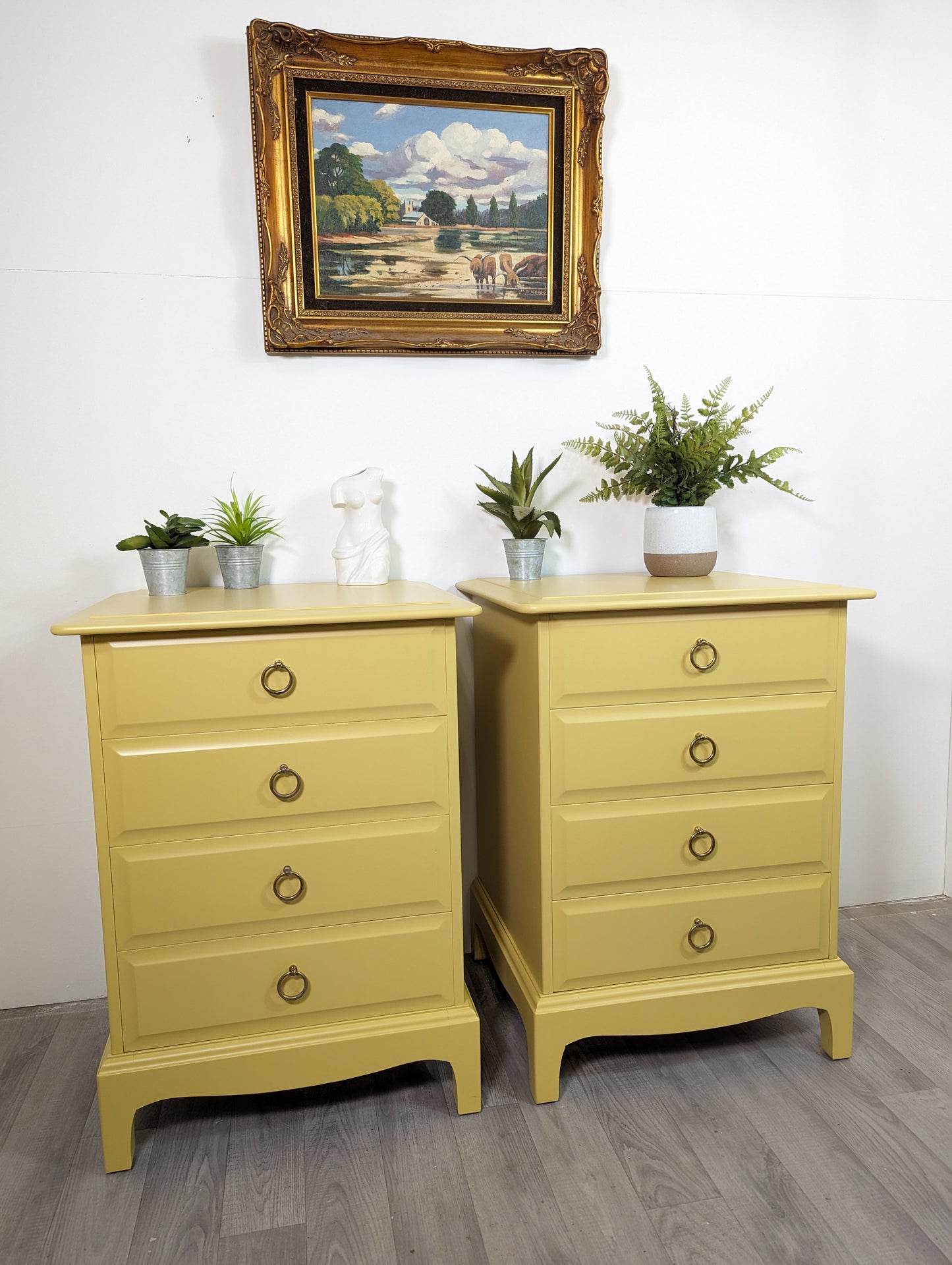 Stag Minstrel 4 Drawer Pair of Bedsides in funky Yellow