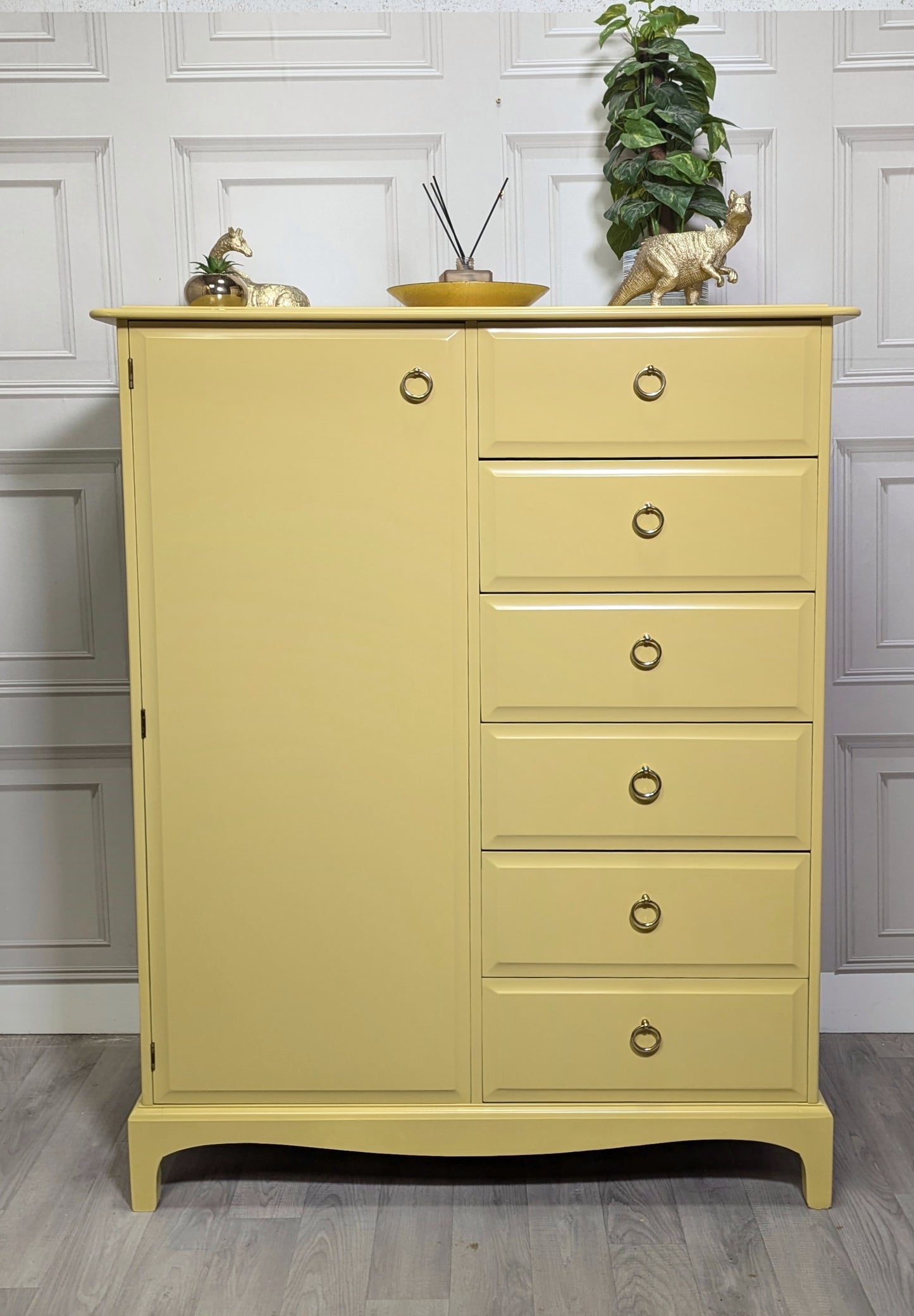 Stag Minstrel Painted Wardrobe Chest | Tallboy Storage with Drawers