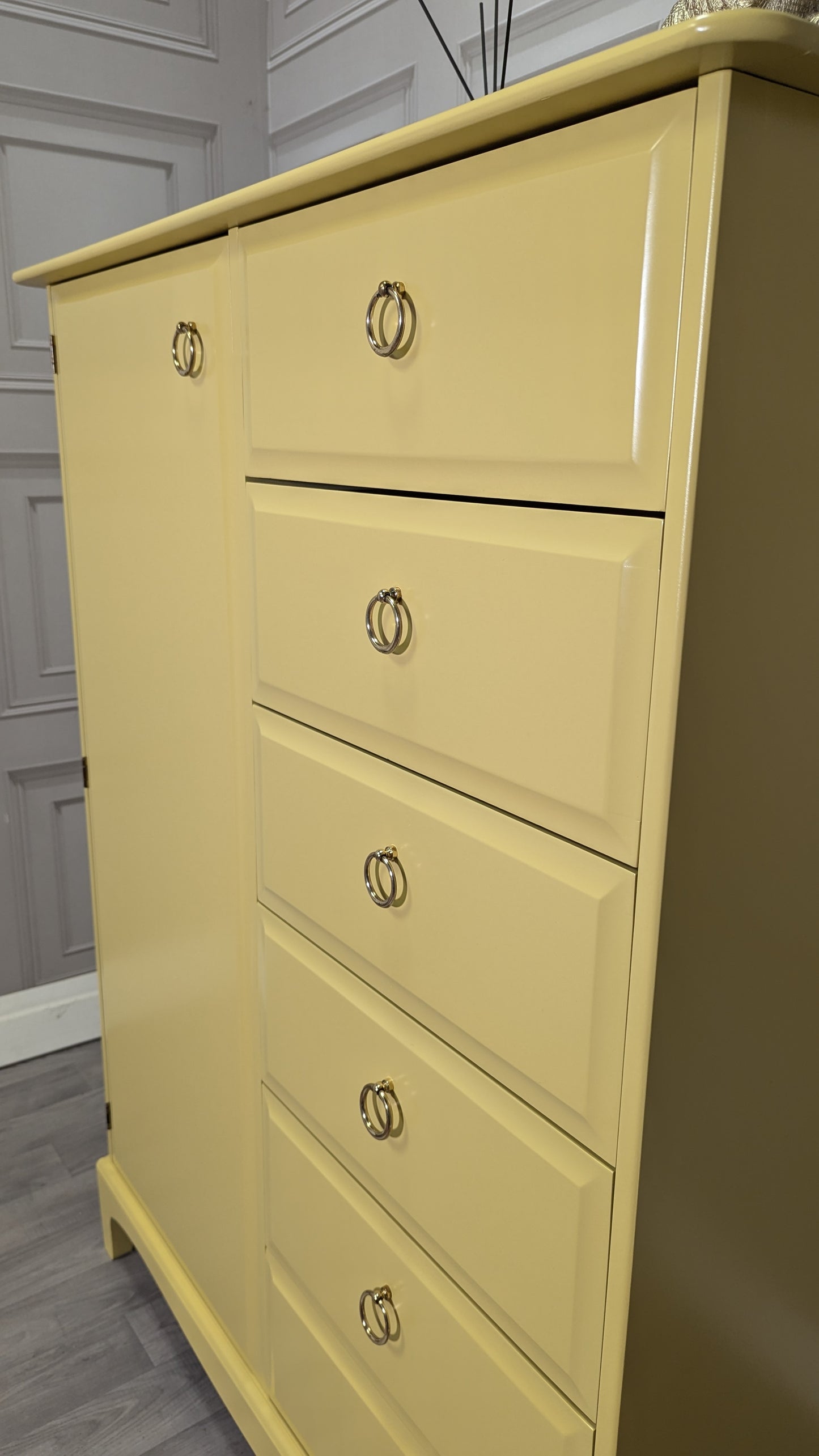 Stag Minstrel Painted Wardrobe Chest | Tallboy Storage with Drawers