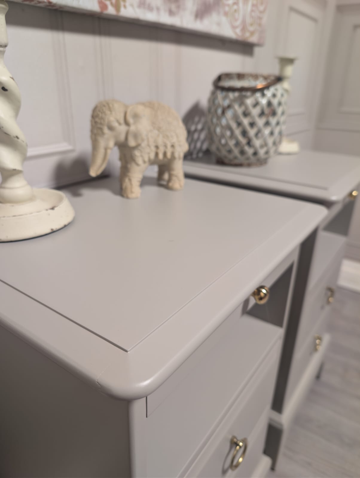 Made to order Slim Stag Minstrel Bedside Cabinets with Tea Tray