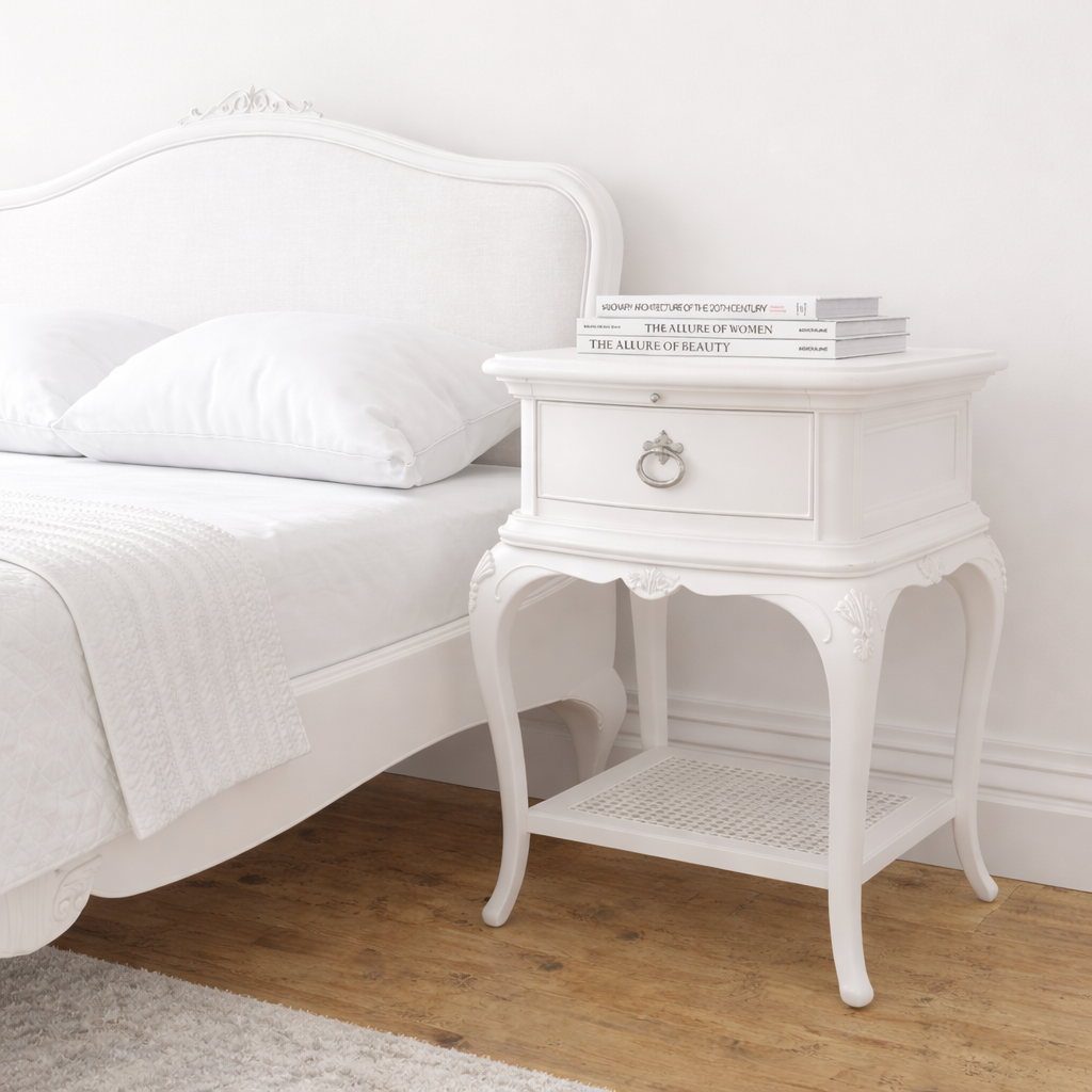 Pair of Willis & Gambier Bedside Tables – White. Professionally Sprayed