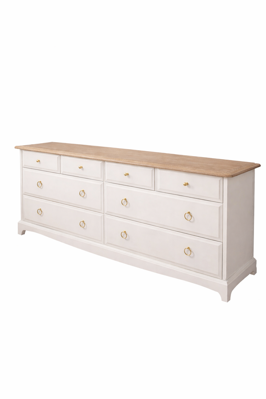 Stag Minstrel Captains Chest , 8 Drawer Captains Chest in white