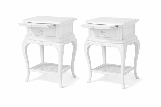 Pair of Willis & Gambier Bedside Tables – White. Professionally Sprayed