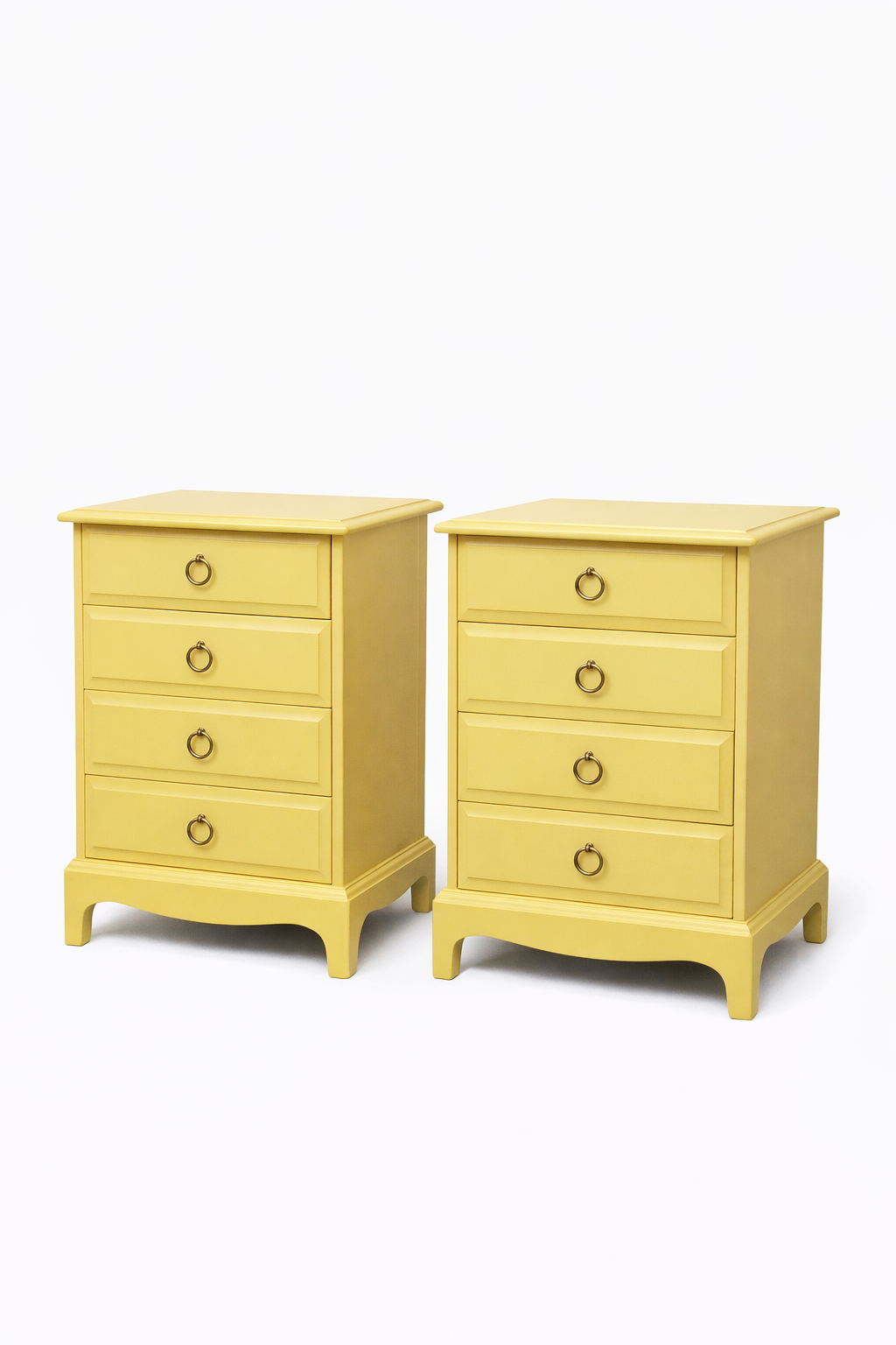 Stag Minstrel 4 Drawer Pair of Bedsides in funky Yellow