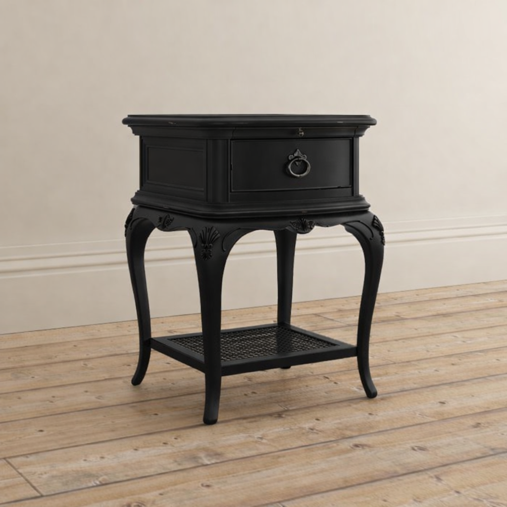 Pair of Willis & Gambier Bedside Tables – Black. Professionally Sprayed