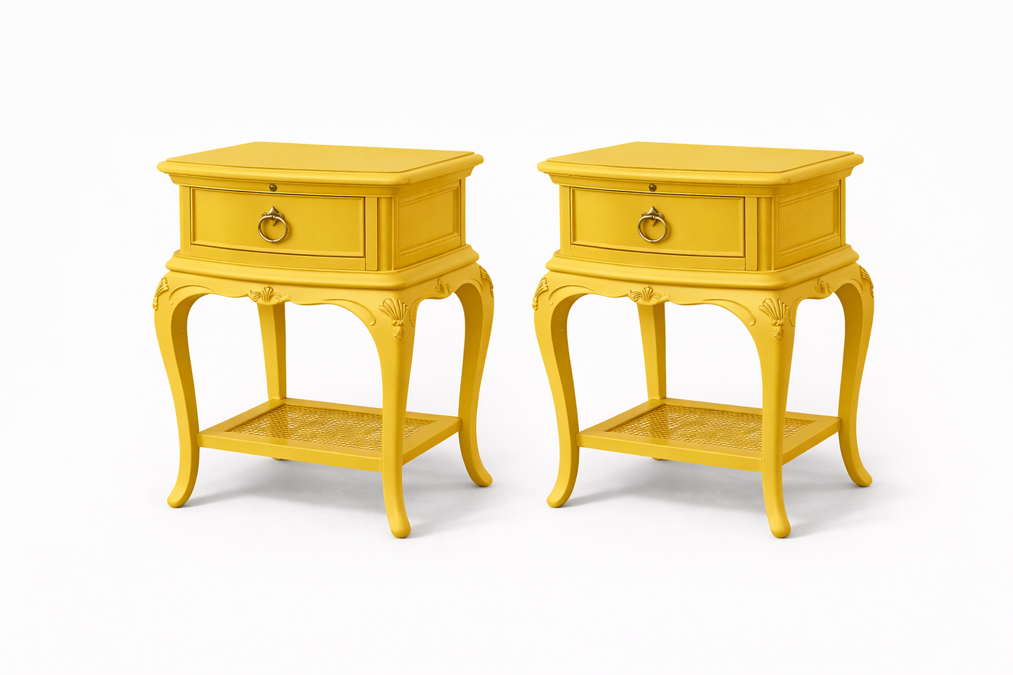 Pair of Willis & Gambier Bedside Tables – Babouche. Professionally Sprayed