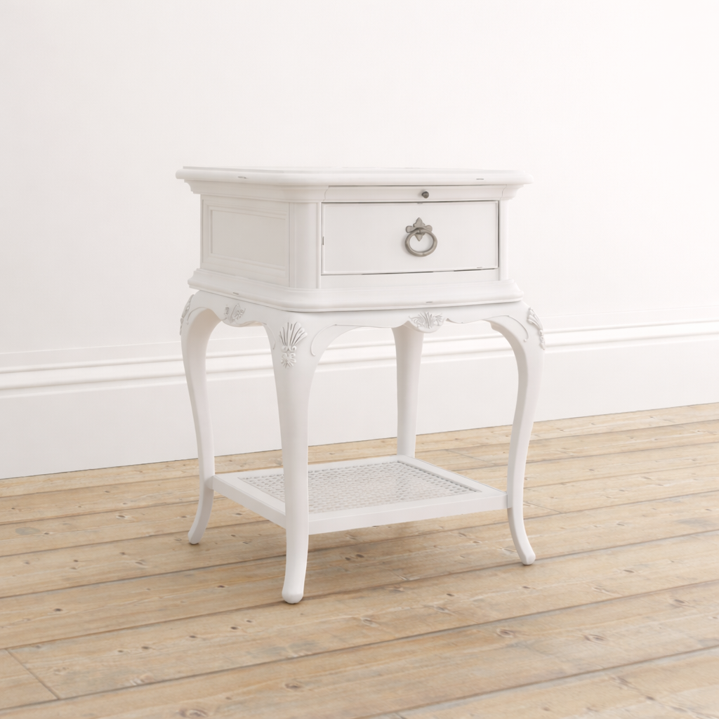 Pair of Willis & Gambier Bedside Tables – White. Professionally Sprayed