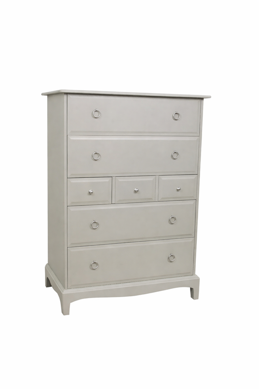 Stag minstrel grey tallboy 7 drawer chest of drawers, professionally sprayed grey