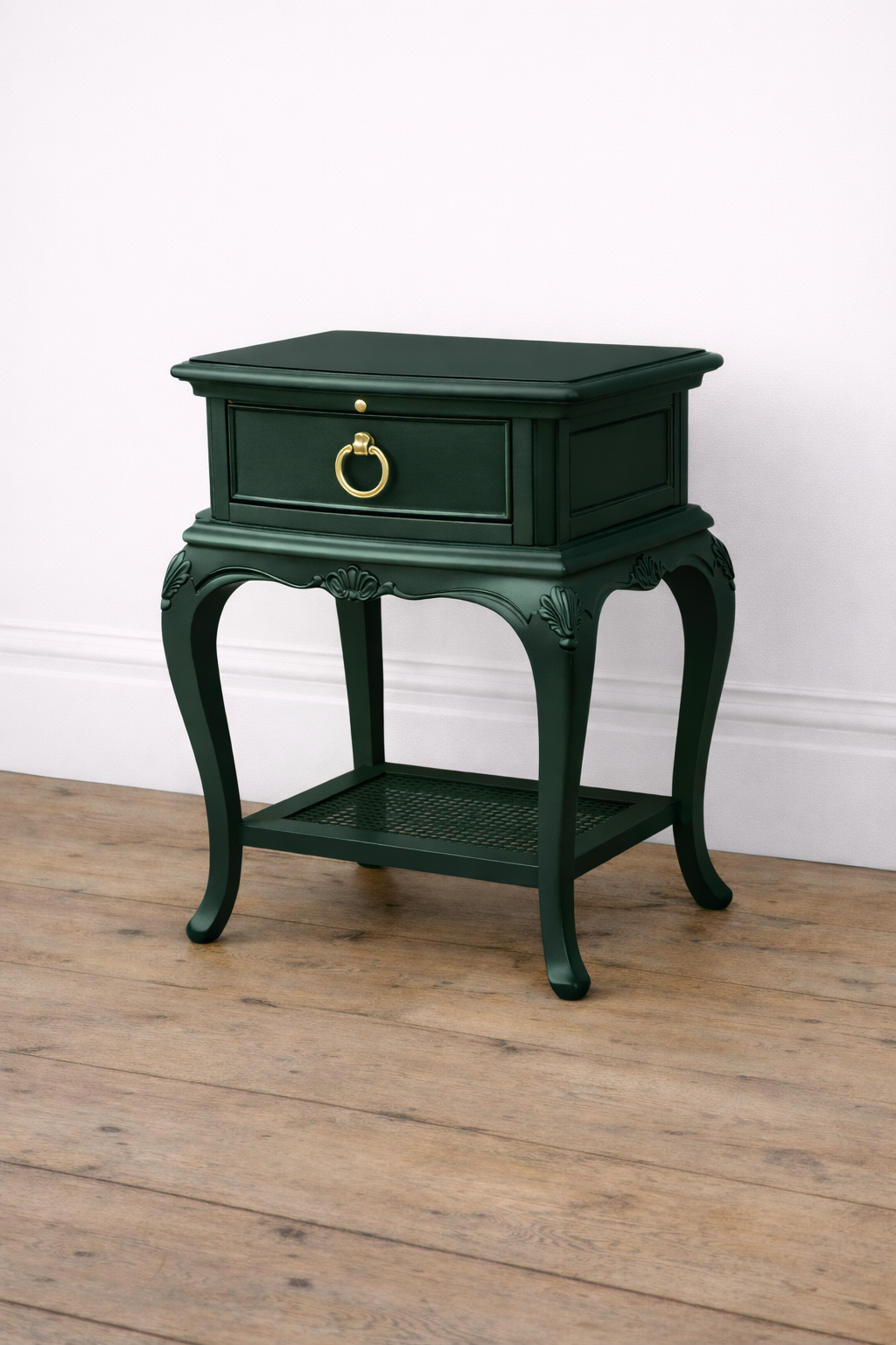 Pair of Willis & Gambier Bedside Tables – Studio Green. Professionally Sprayed