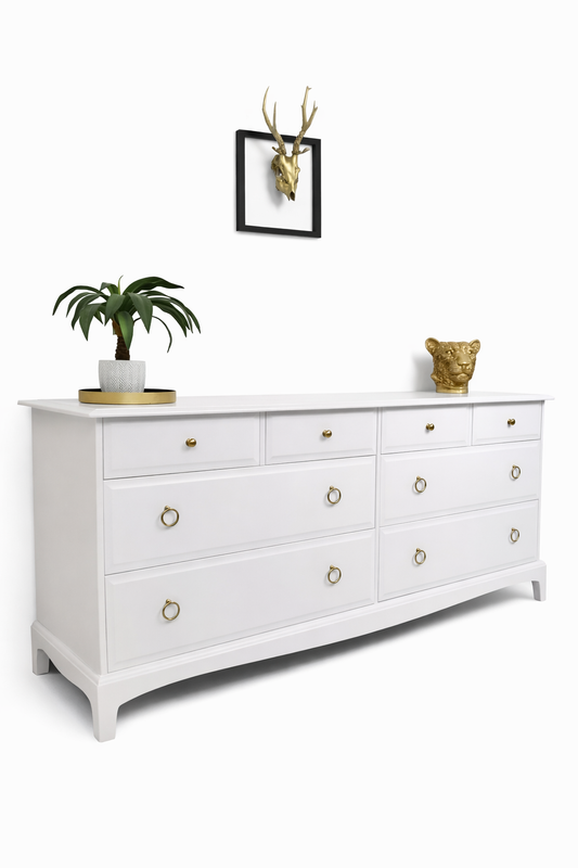 Stag Minstrel Captains Chest , 8 Drawer Captains Chest in white