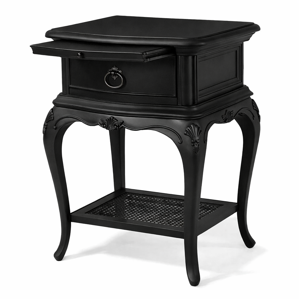 Pair of Willis & Gambier Bedside Tables – Black. Professionally Sprayed