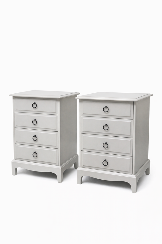 Stag Minstrel 4 Drawer Pair of Bedsides Grey