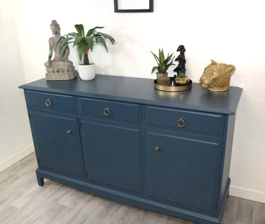 Stag Minstrel Sideboard, Painted Stag Furniture, Professionally Sprayed Furniture, Blue Sideboard